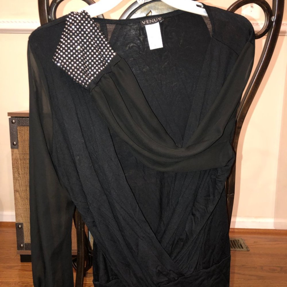 Black and bejeweled fancy top